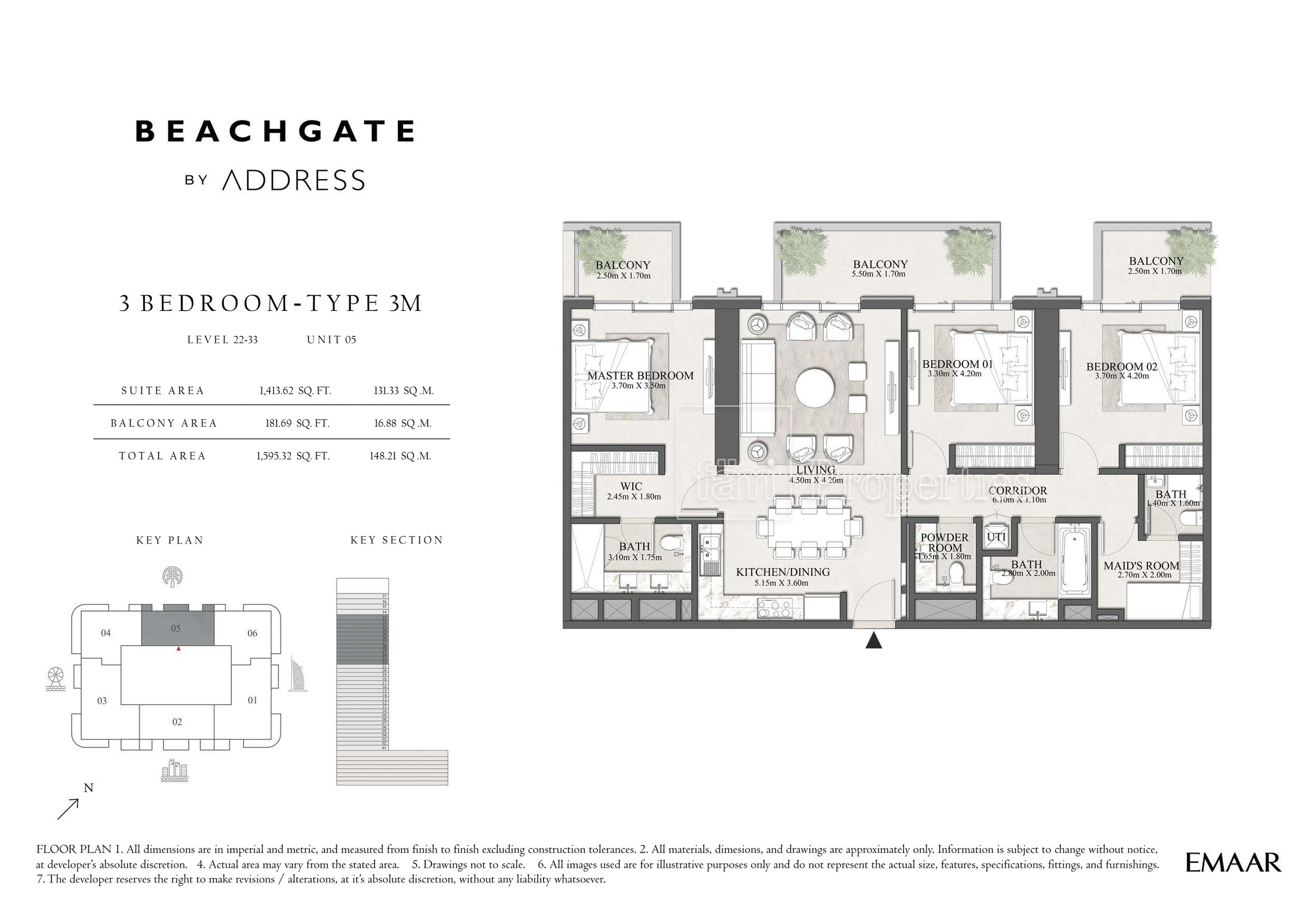 3 Bedroom floor plan