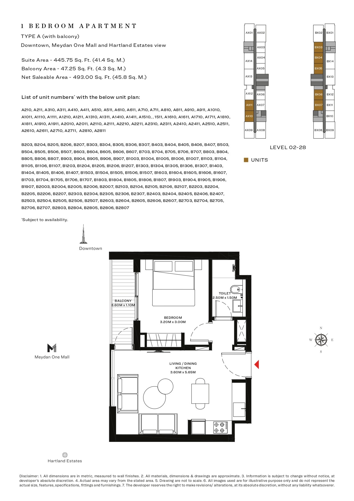 1 Bedroom floor plan