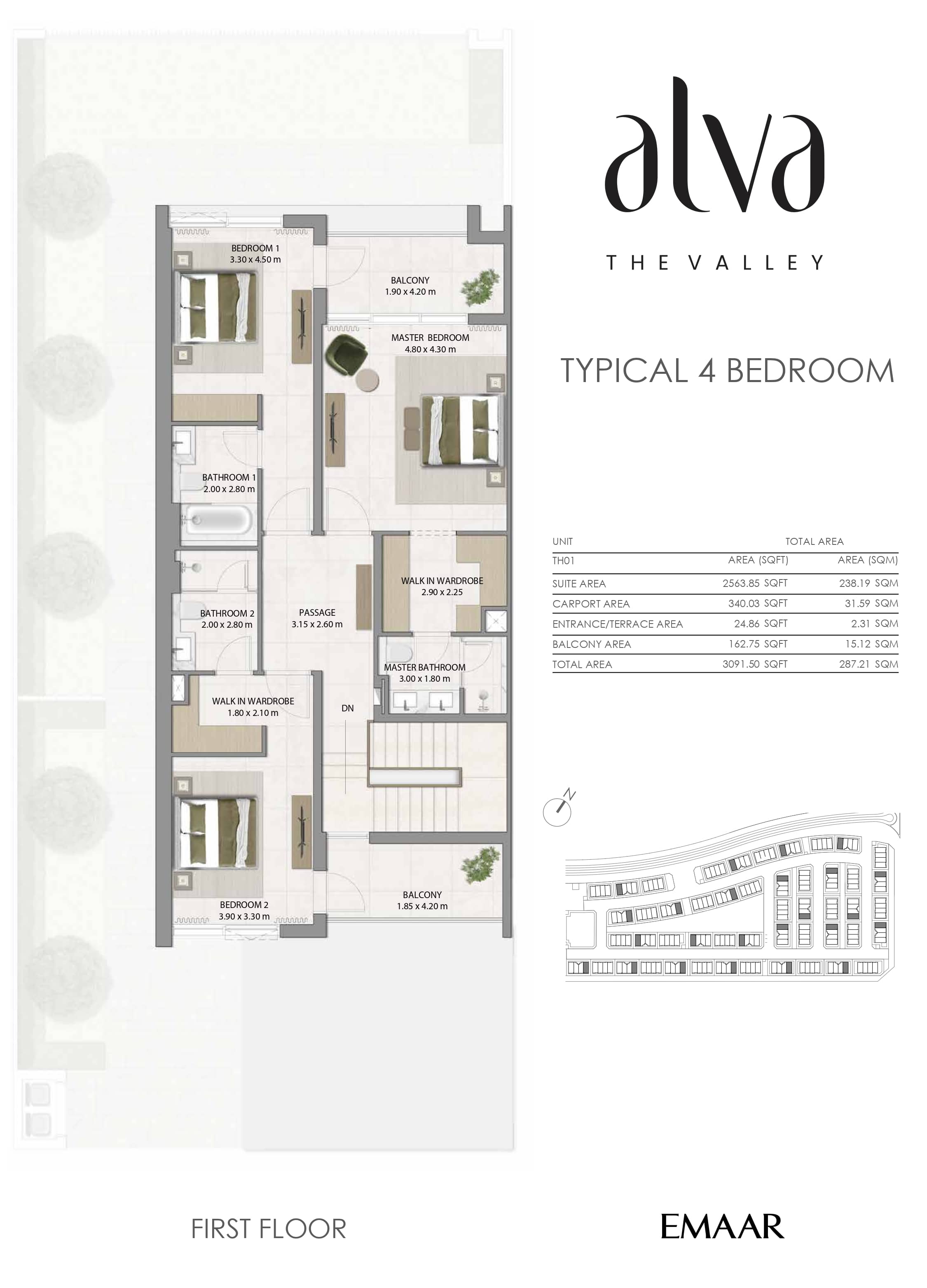 4 Bed floor plan
