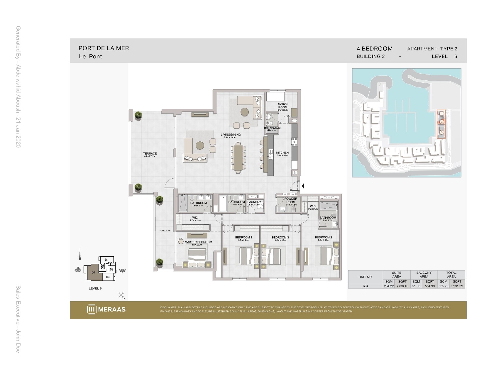 4 Bedroom floor plan