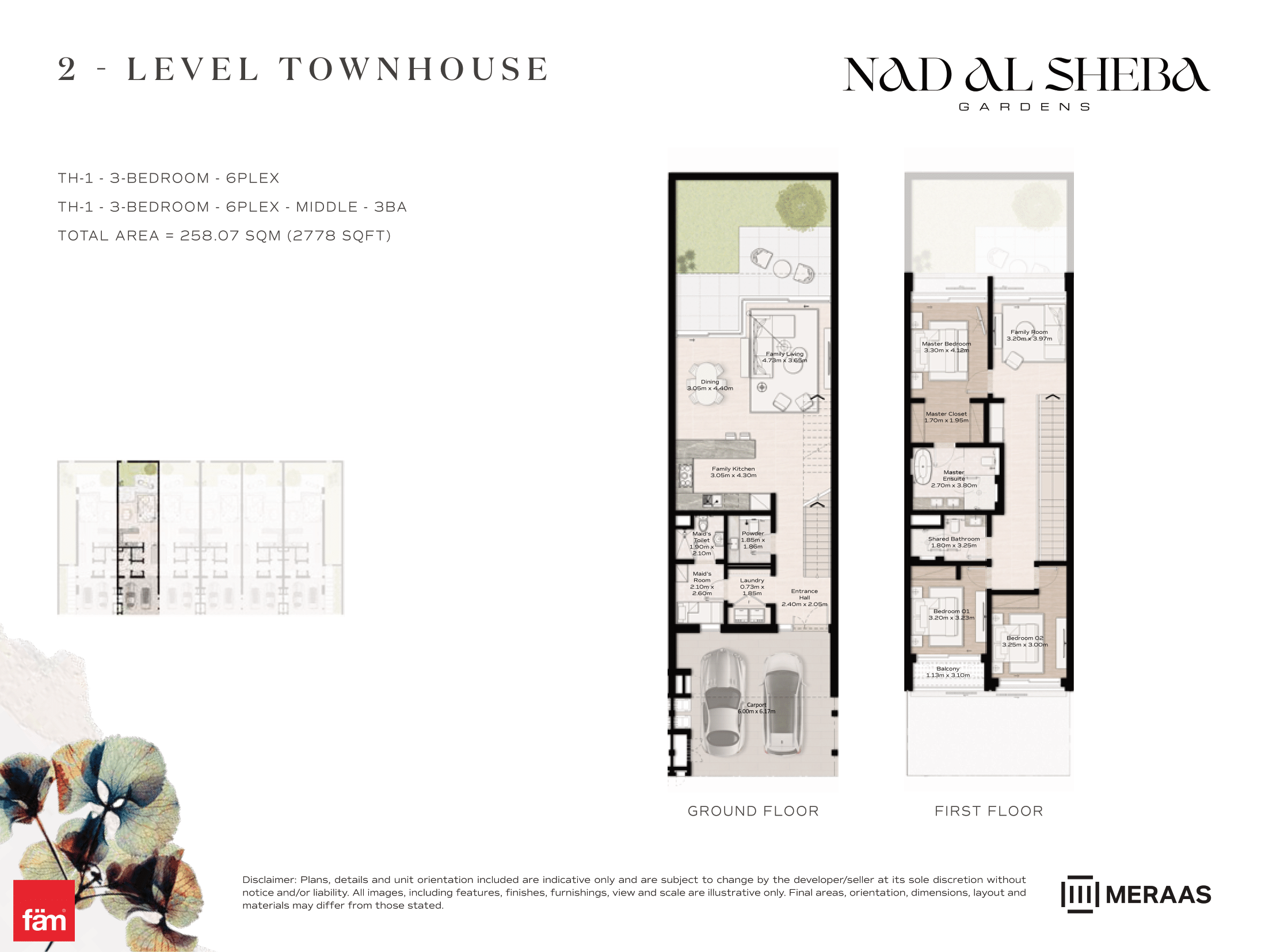 3 Bed Townhouse floor plan