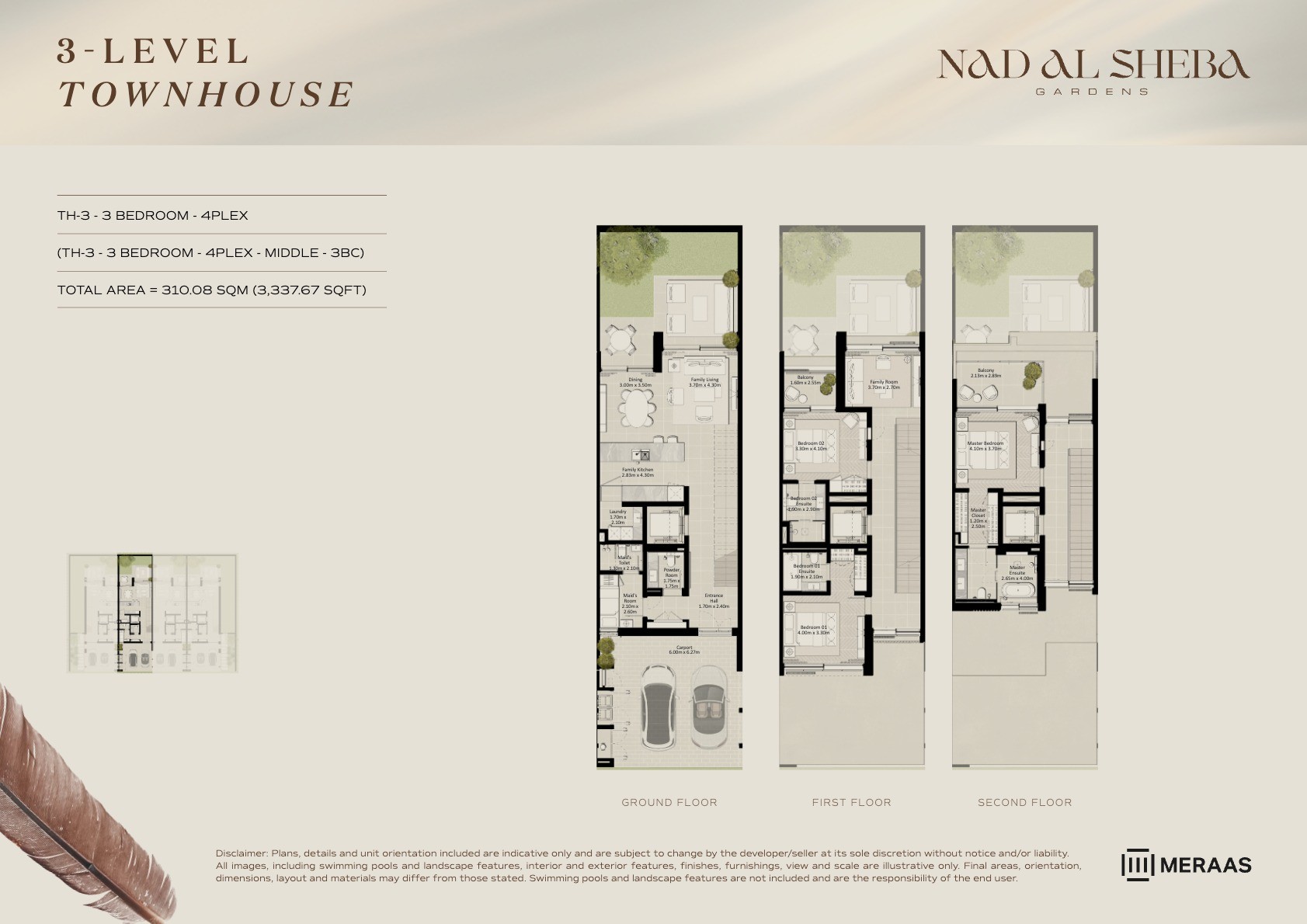 3LV - Townhouse - TH3-4Plex-Mid - 3BC floor plan