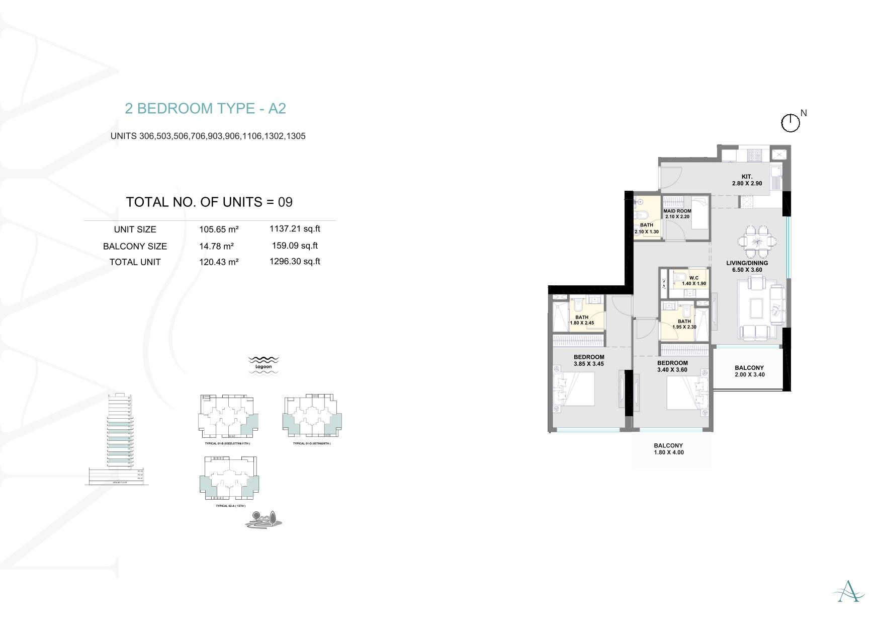 2 Bed floor plan