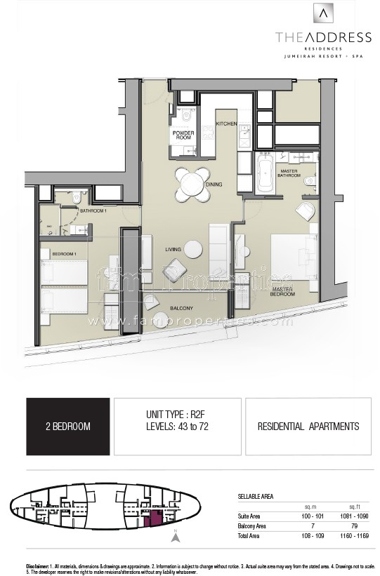 2 BD - R2F floor plan