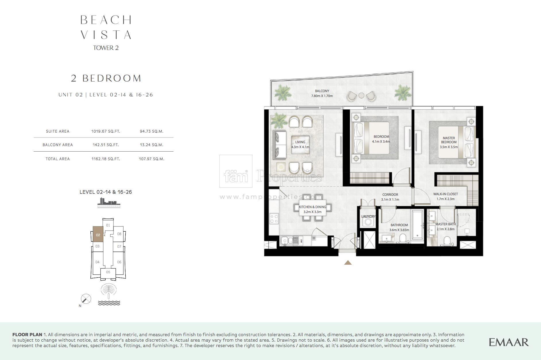 2 Bedroom floor plan