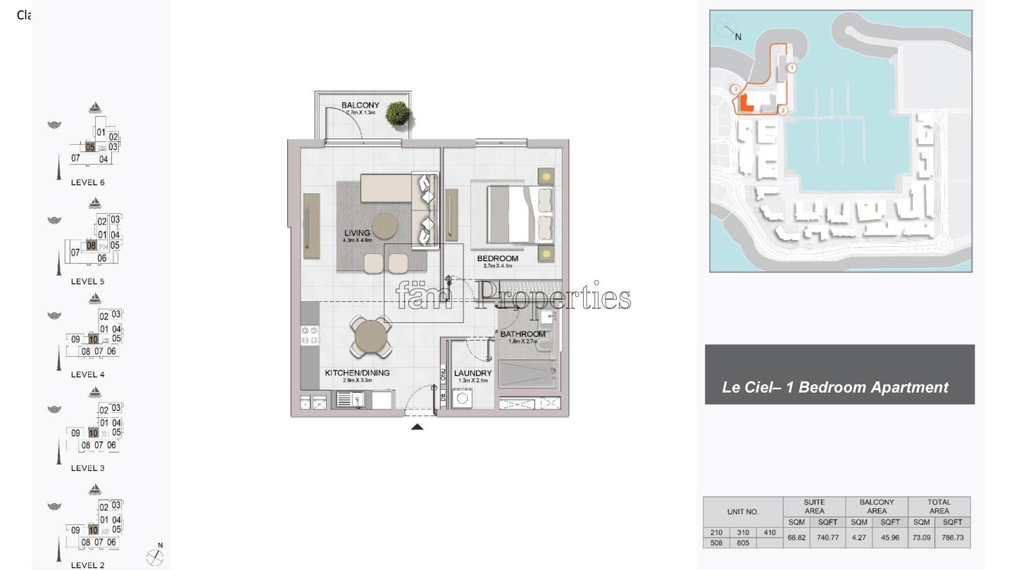 1 Bedroom floor plan