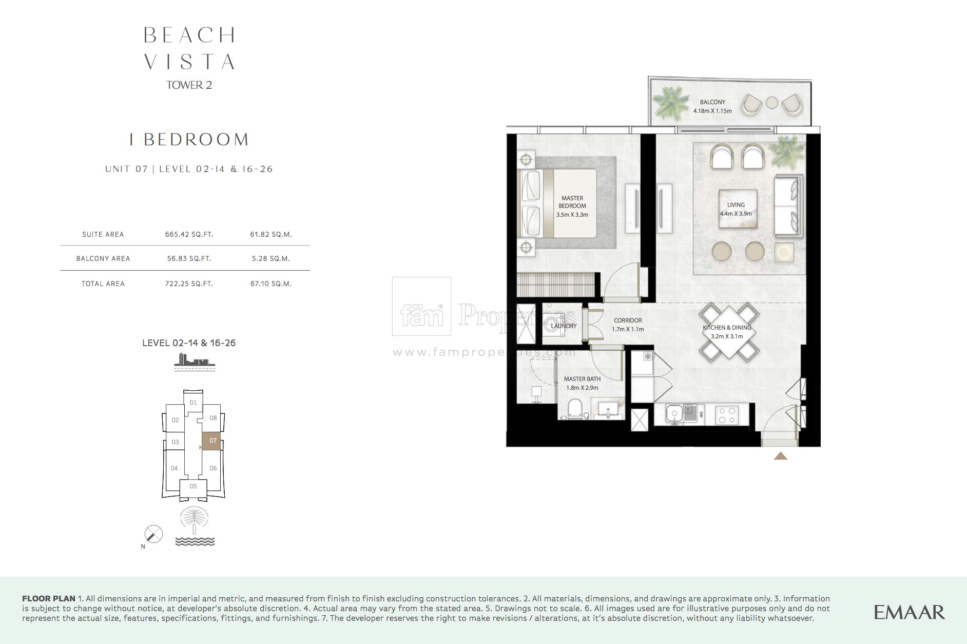 1 Bedroom floor plan