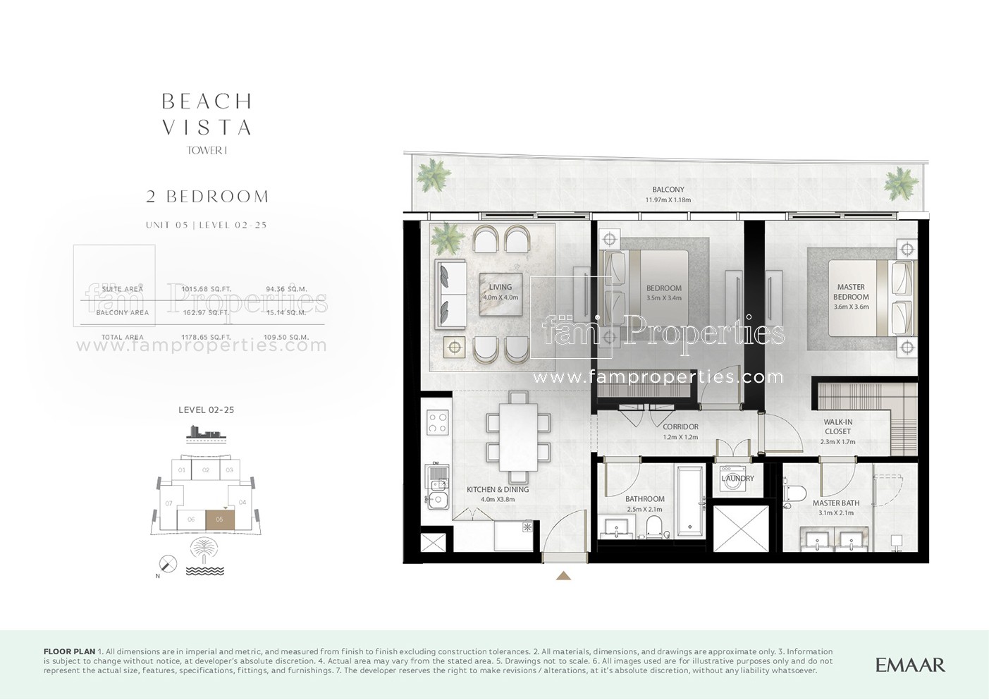 2 Bedroom floor plan