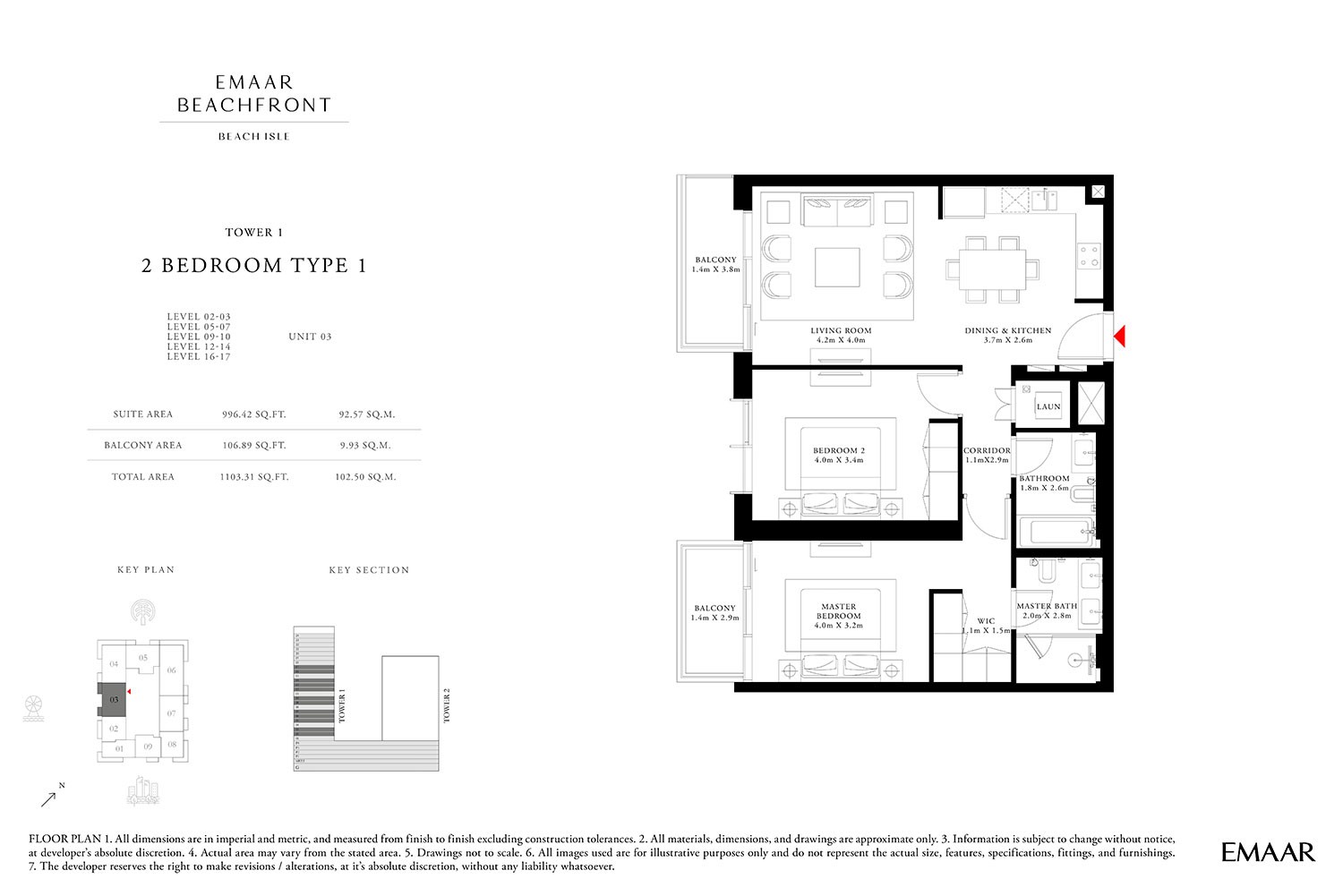 2 Bedroom floor plan