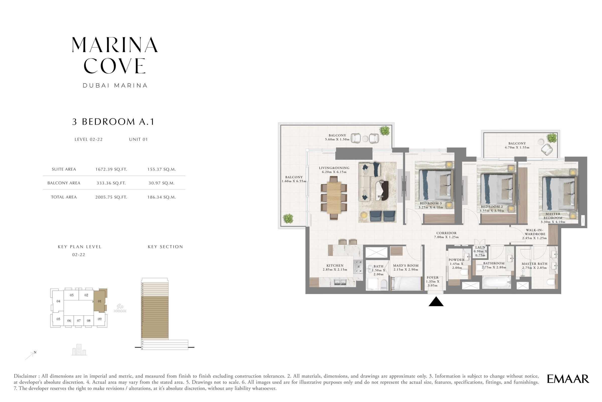3 Bed floor plan