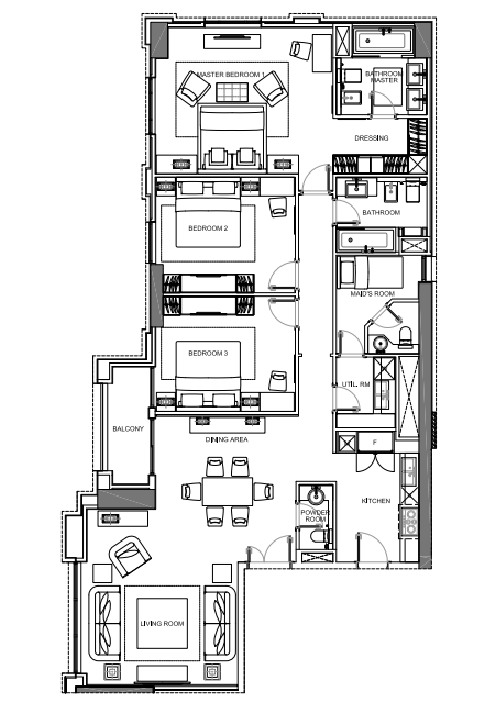 3 Bedroom floor plan