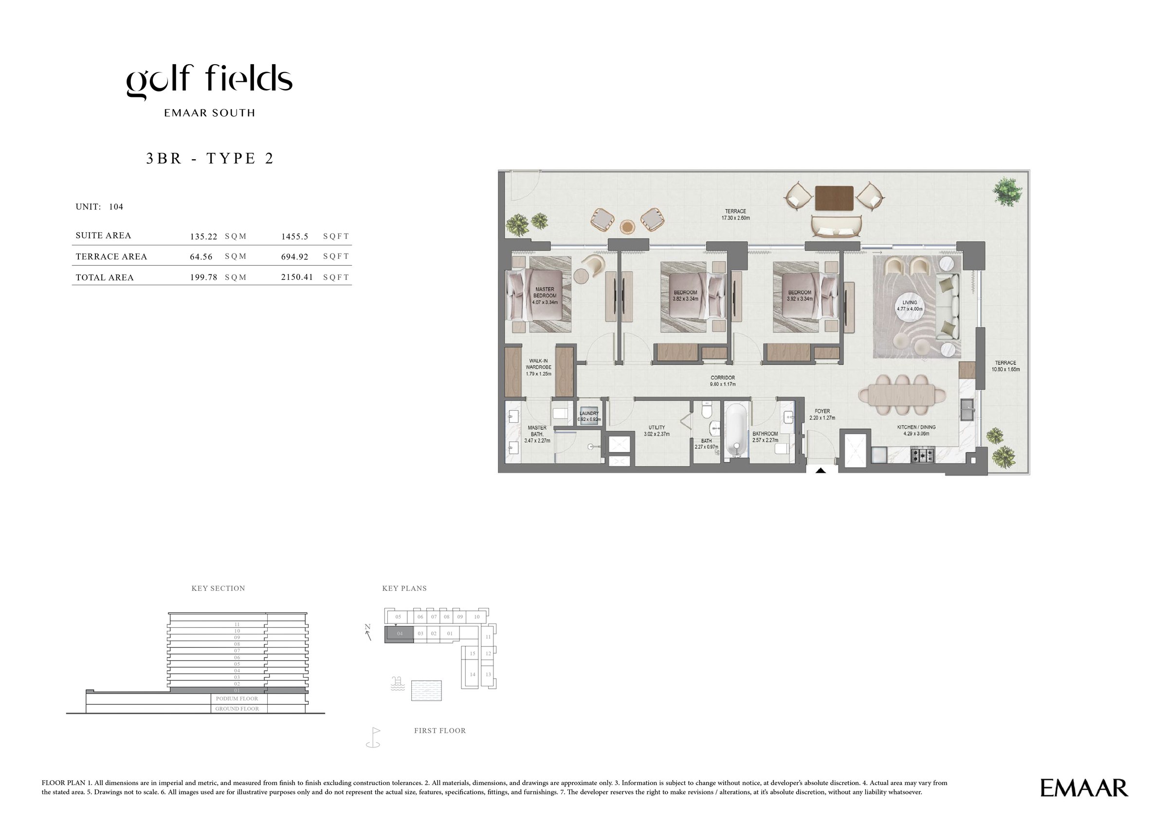 3 Bed floor plan