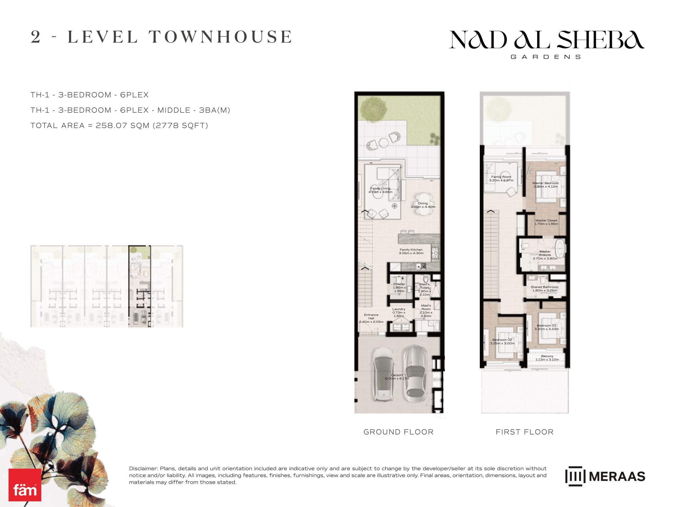 3 Bed Townhouse floor plan