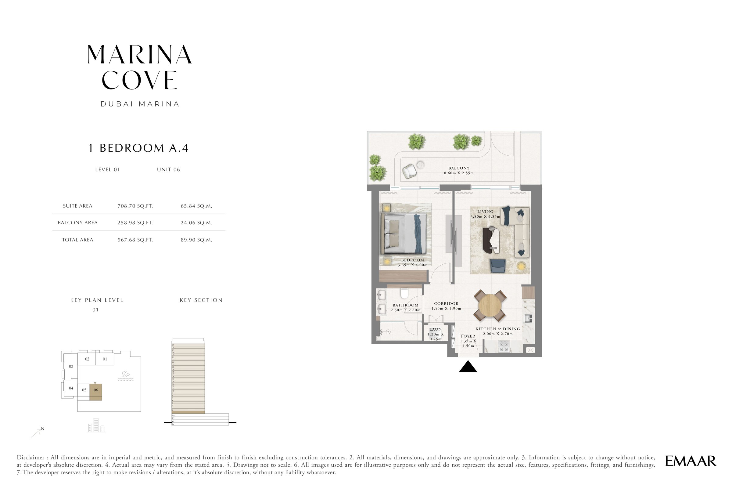 1 Bed floor plan