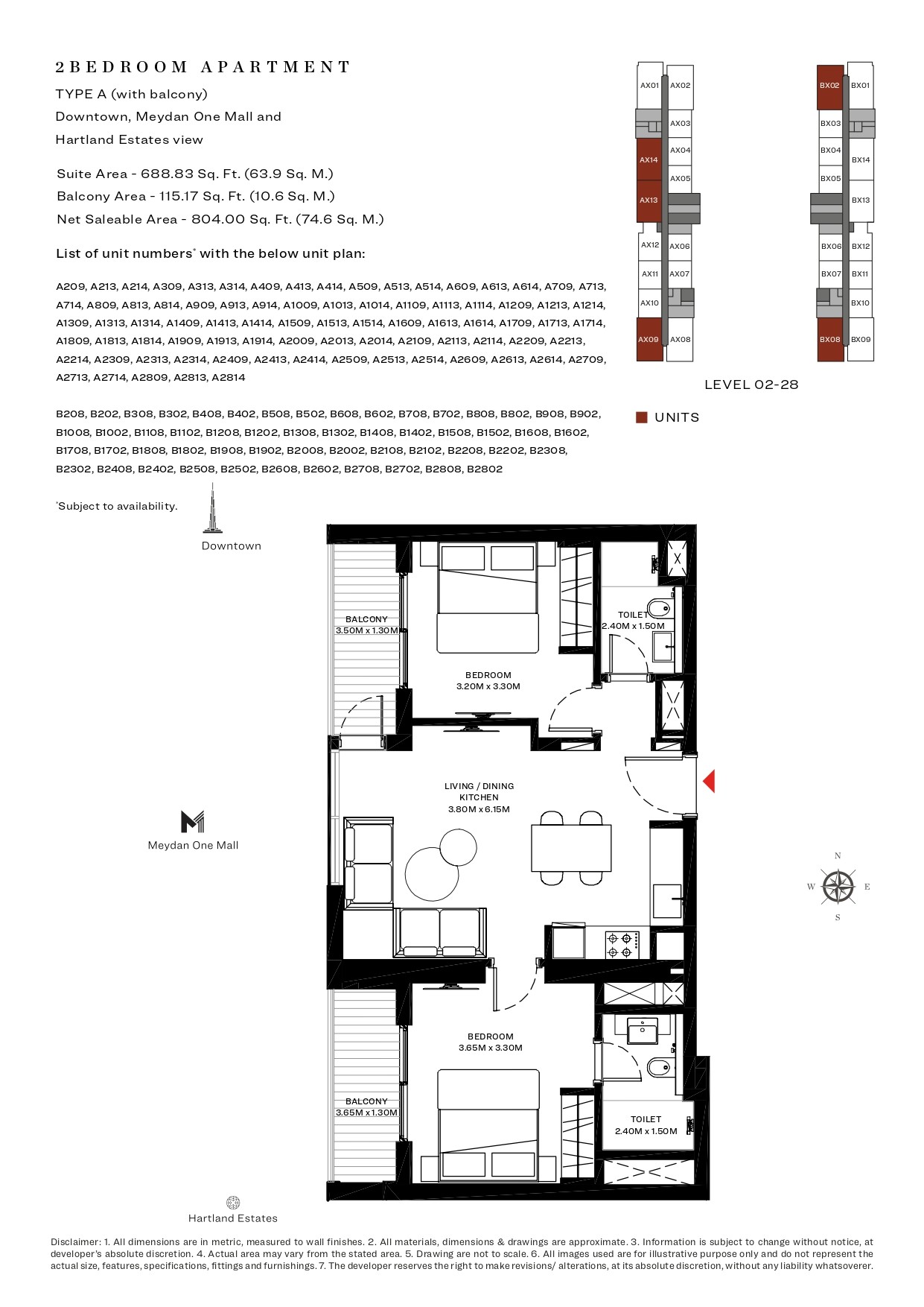 2 Bedroom floor plan