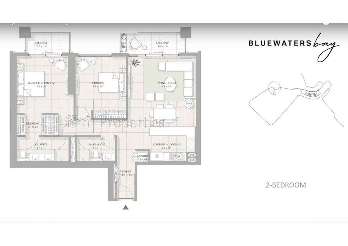 2 Bedroom floor plan