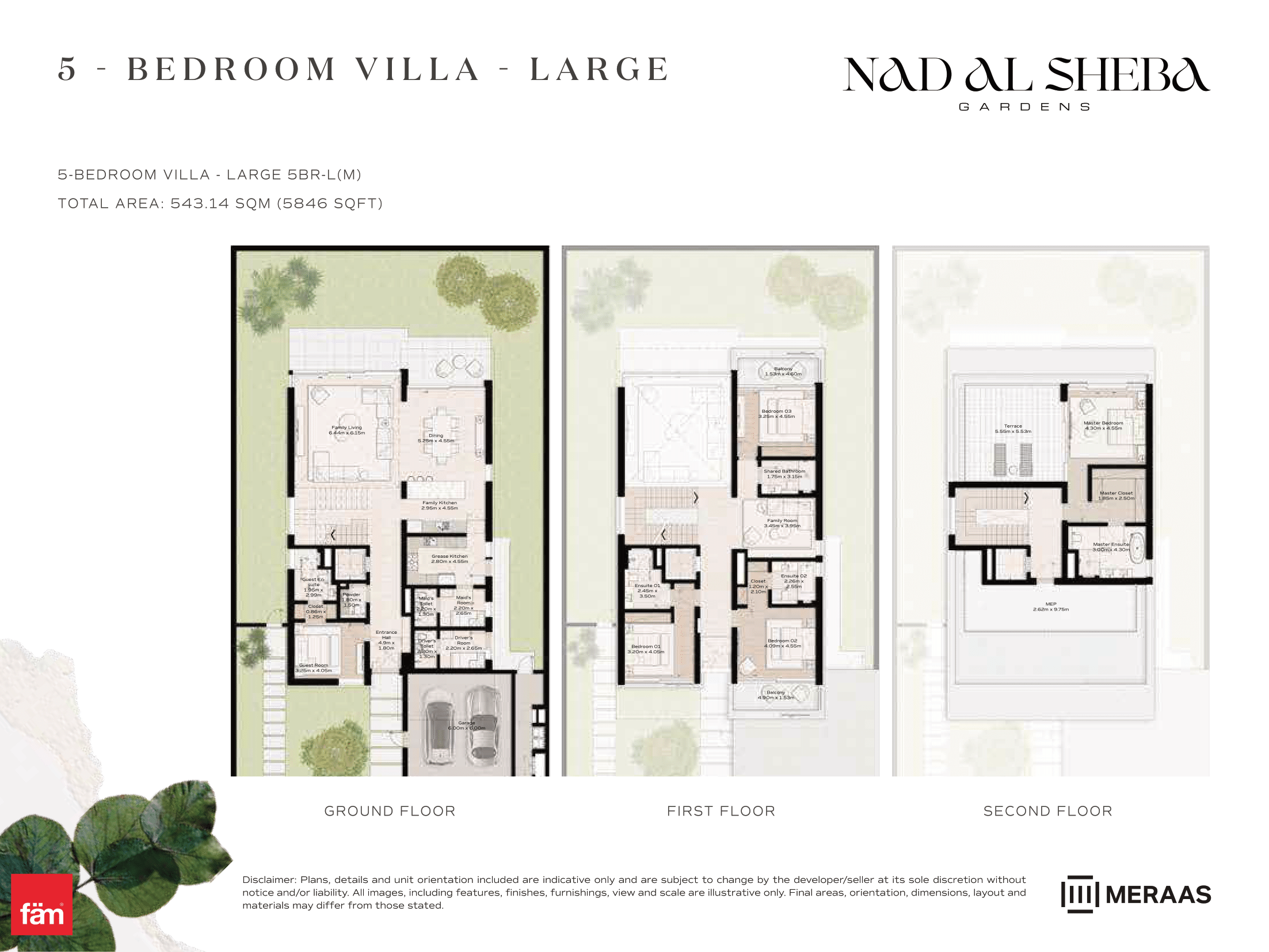 5 Bed- Villa floor plan