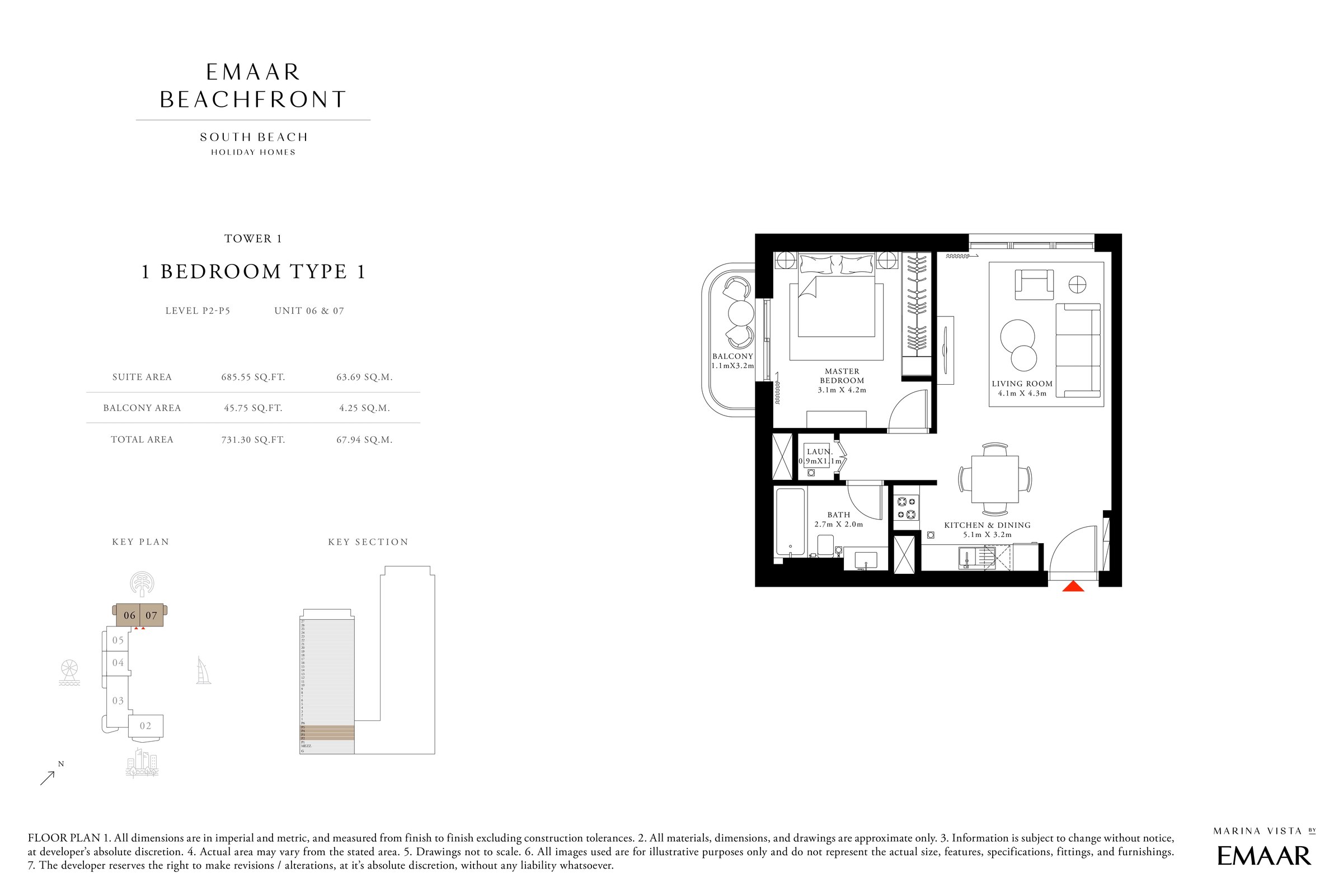 1 Bedroom floor plan