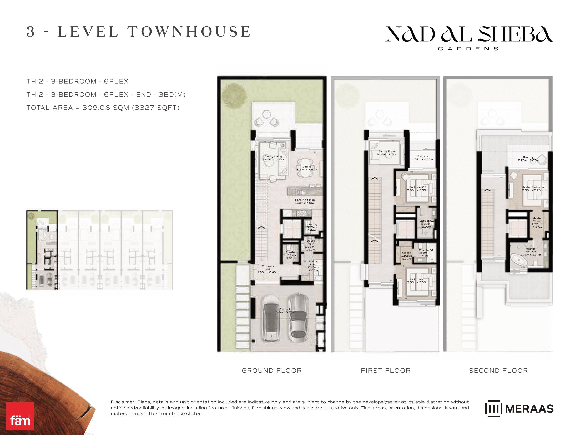 3 Bed Townhouse floor plan