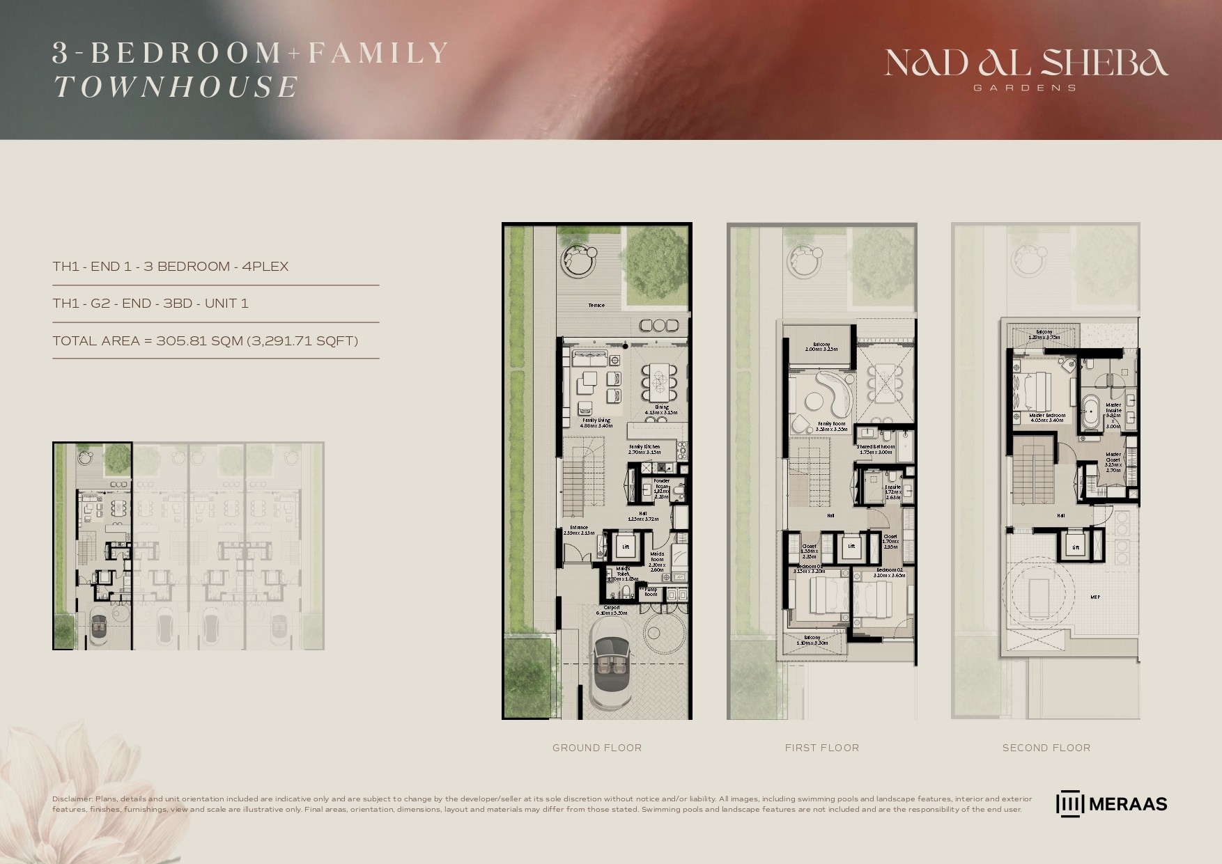 3 Bed floor plan