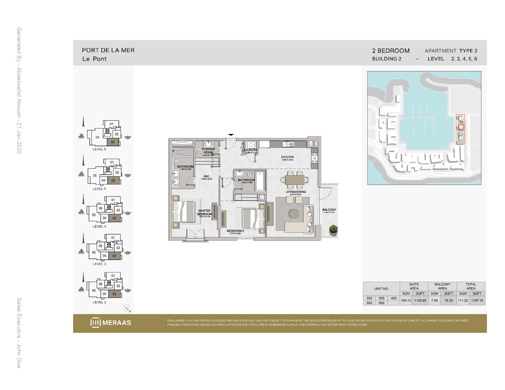 2 Bedroom floor plan