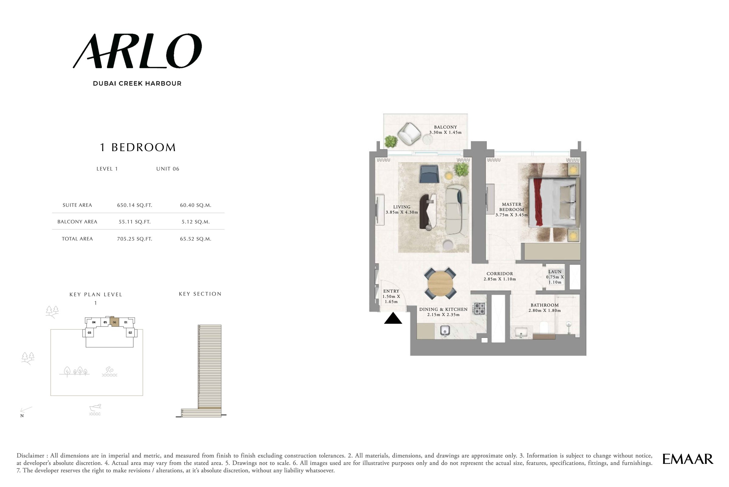 1BR - Lvl 1 - Unit 6 floor plan