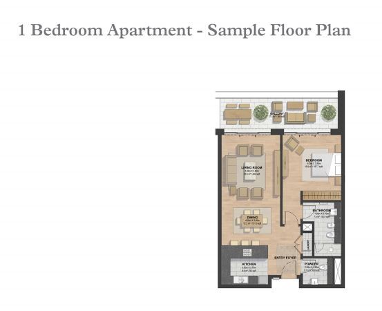 1BR Apartment floor plan