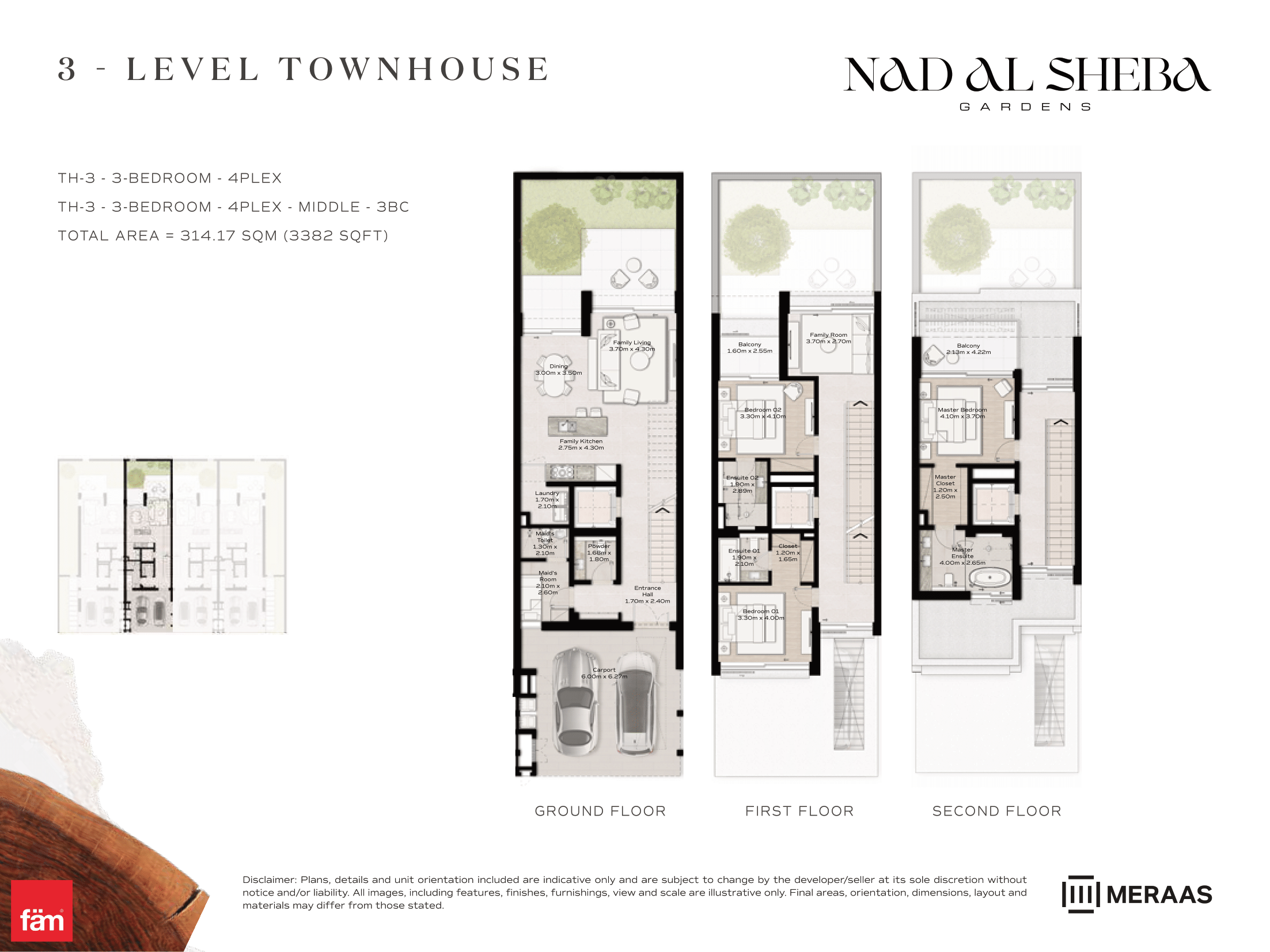 3 Bed Townhouse floor plan