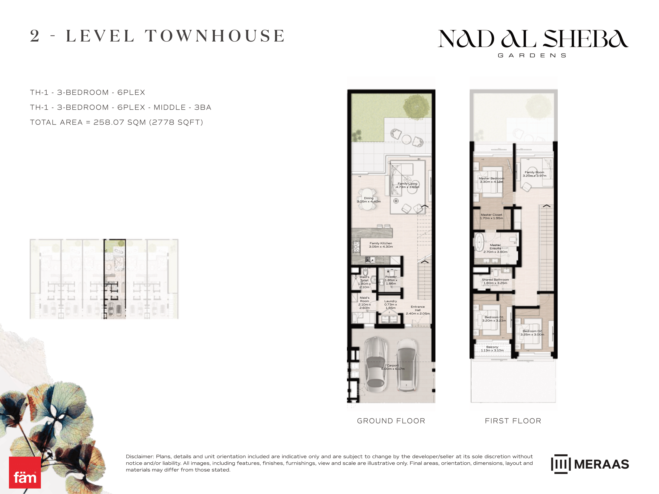 3 Bed Townhouse floor plan