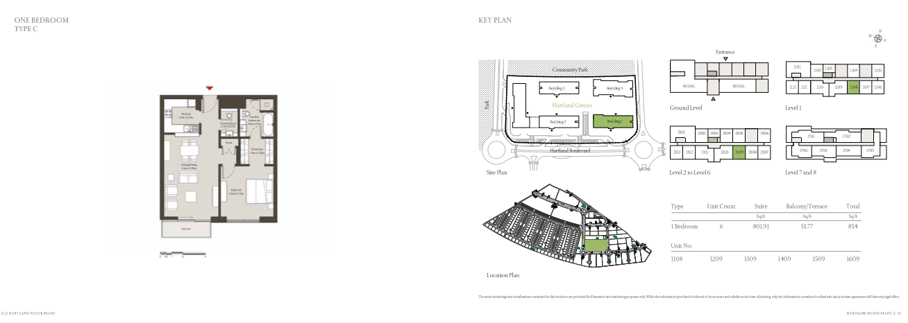 1 Bedroom Type C floor plan