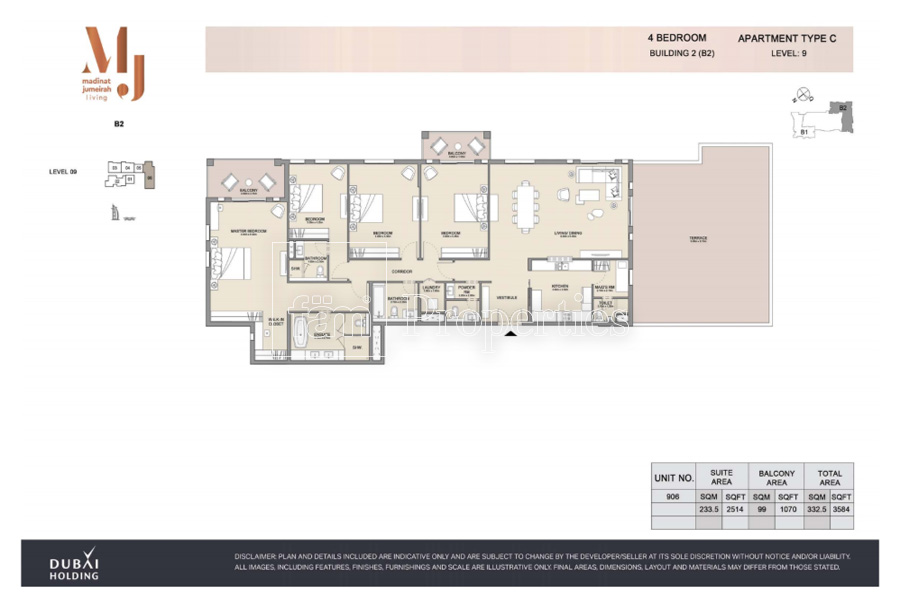 4 Bedroom floor plan