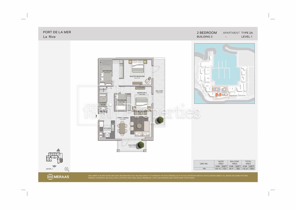 2 Bedroom floor plan