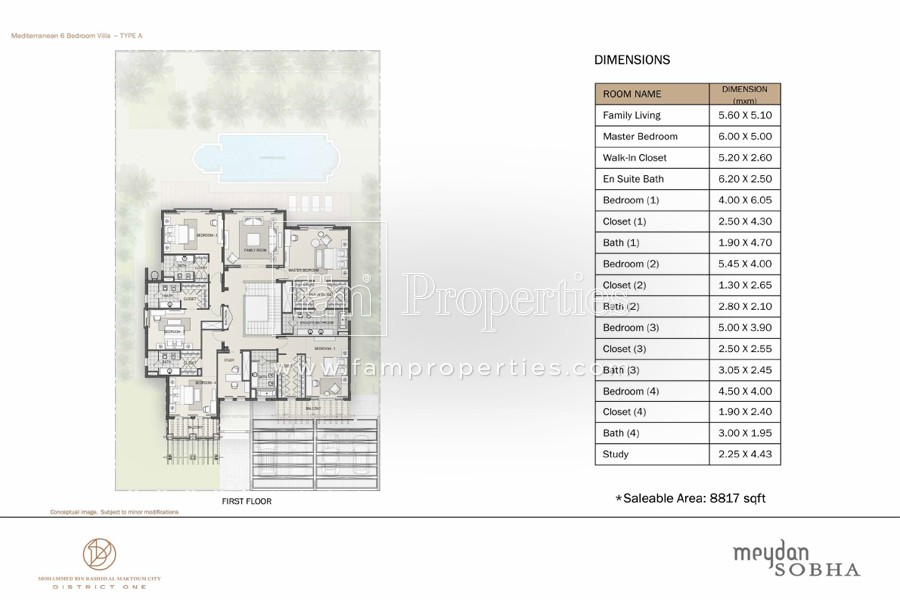 6 Bedroom floor plan