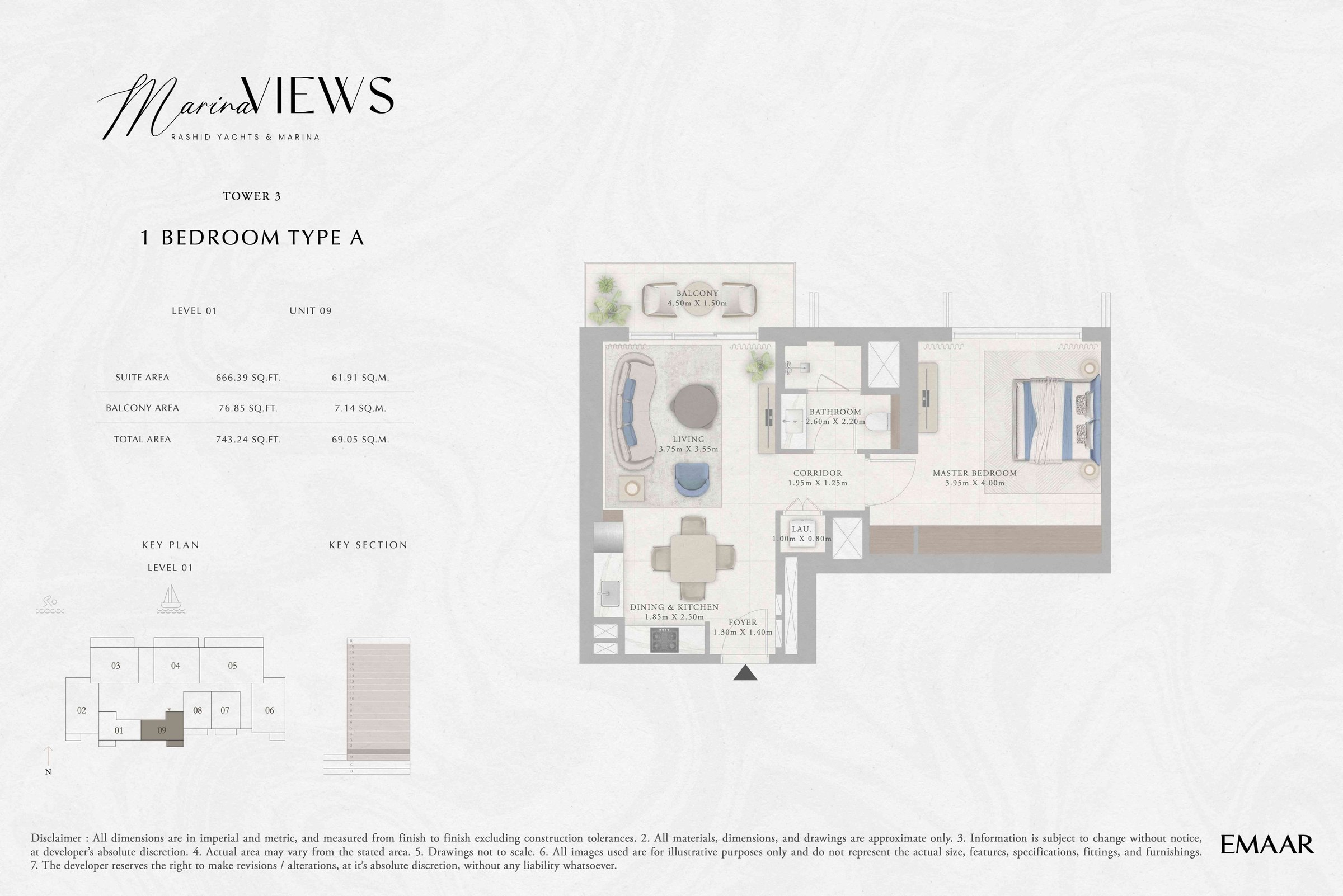 Tower 3 - 1BR - Type A - Level 1 floor plan