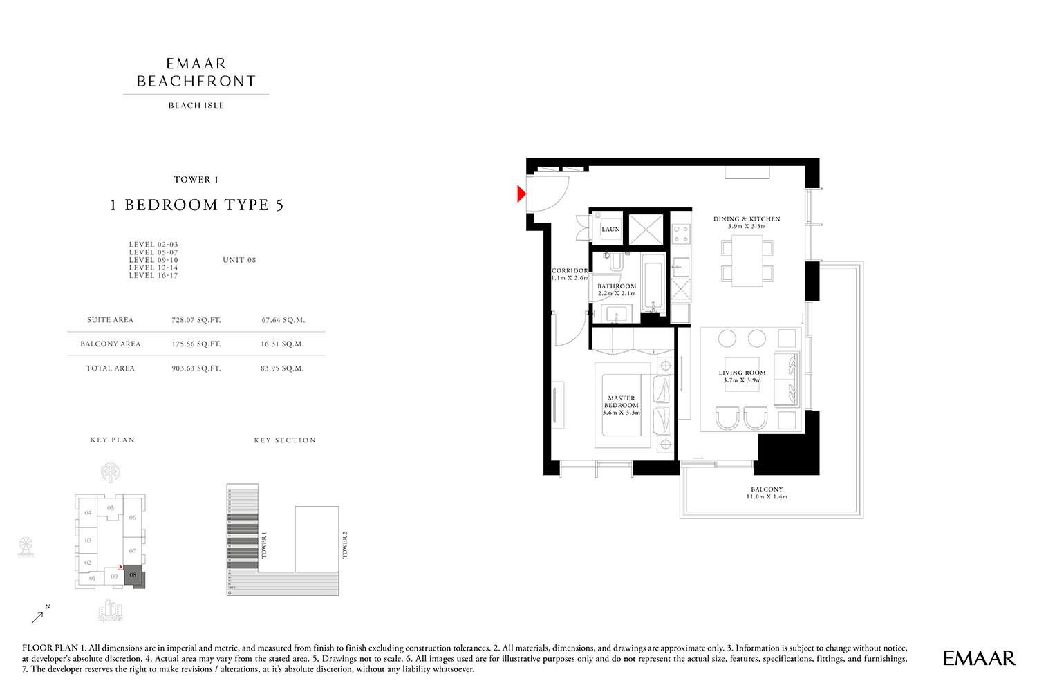 1 Bedroom floor plan