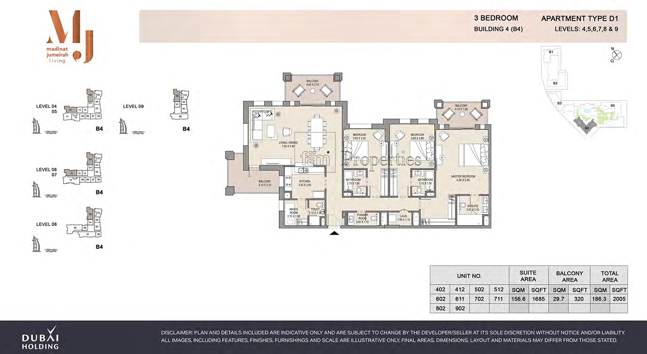 3 Bedroom floor plan