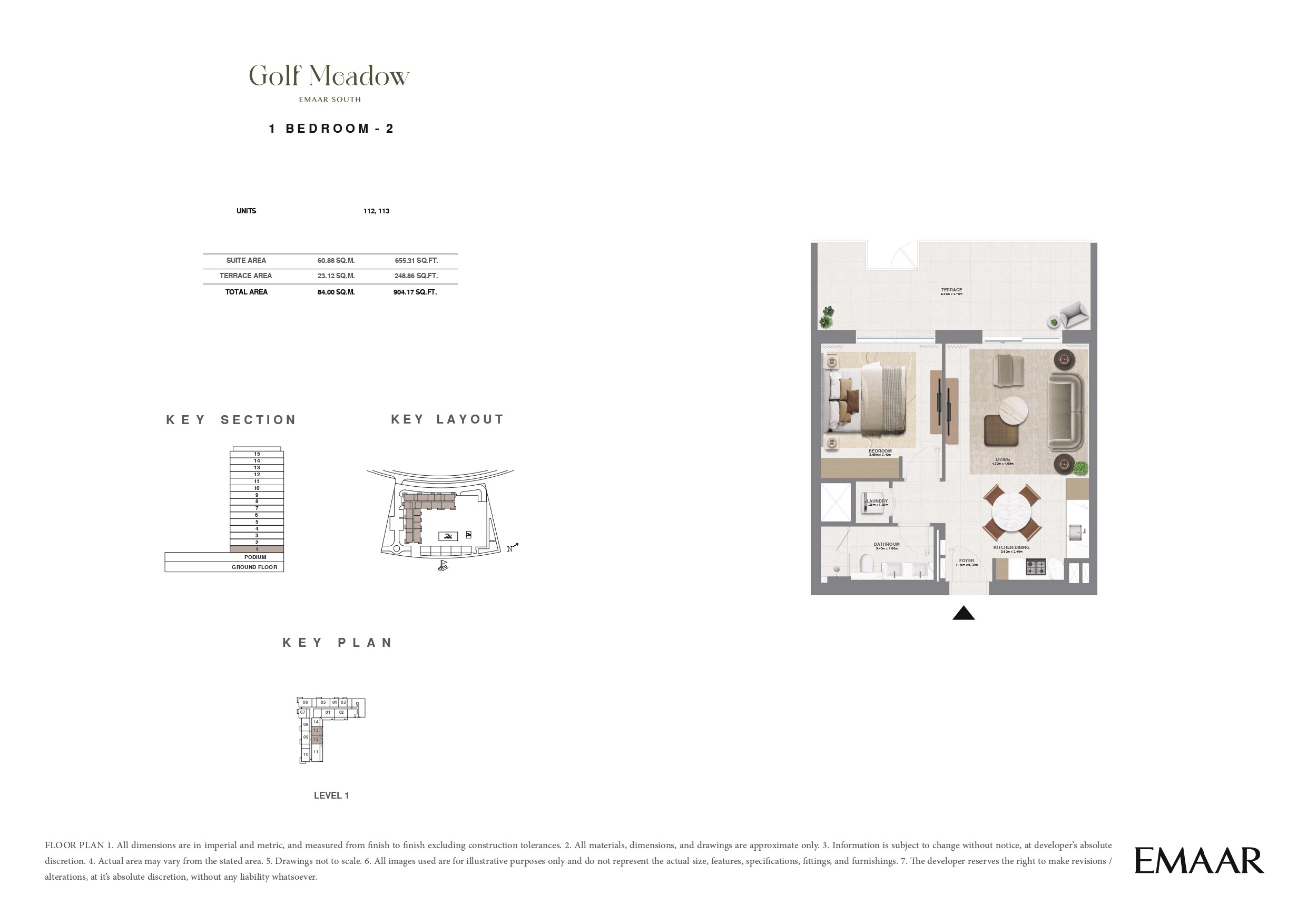 1 Bed floor plan