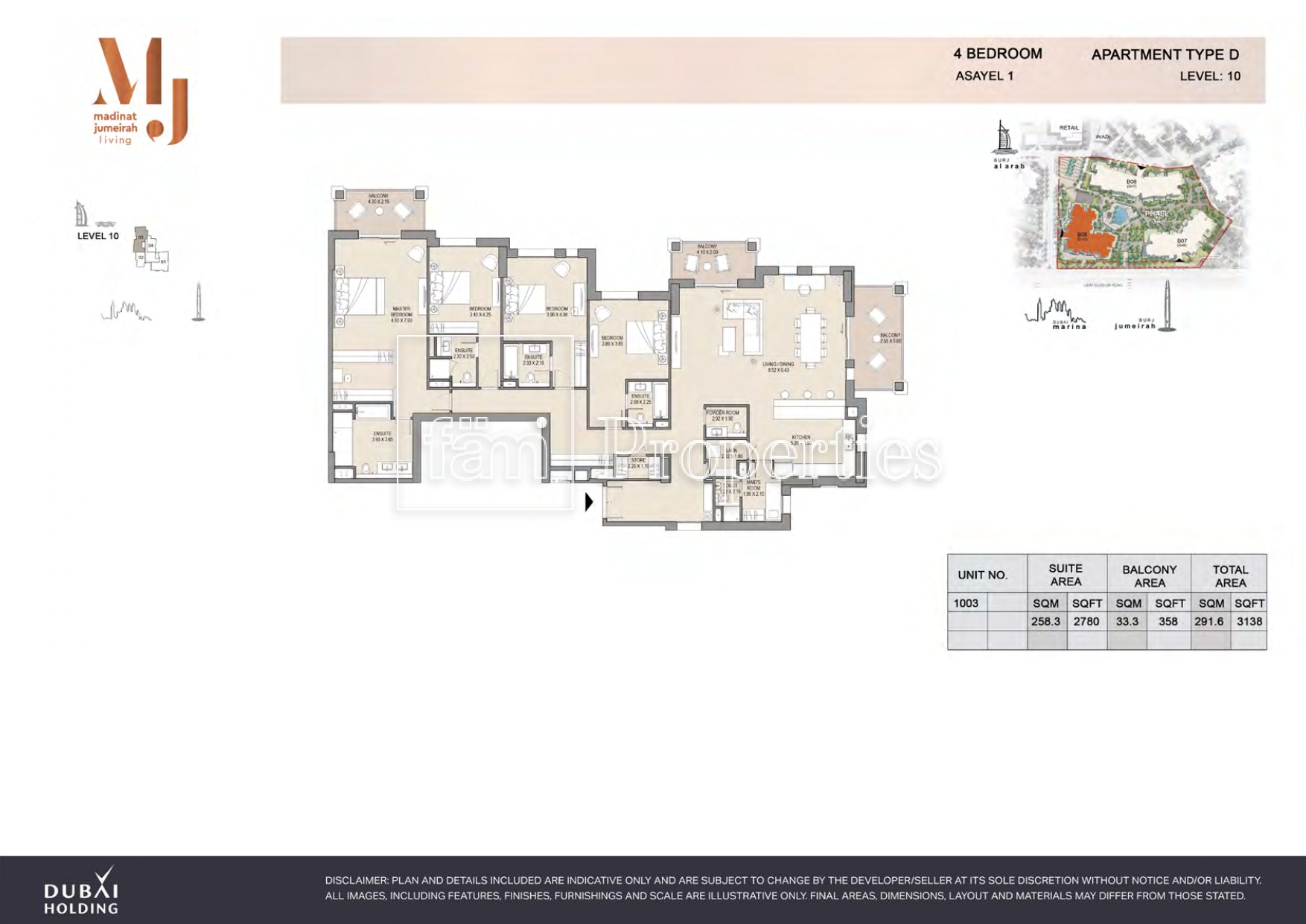 4 Bedroom floor plan