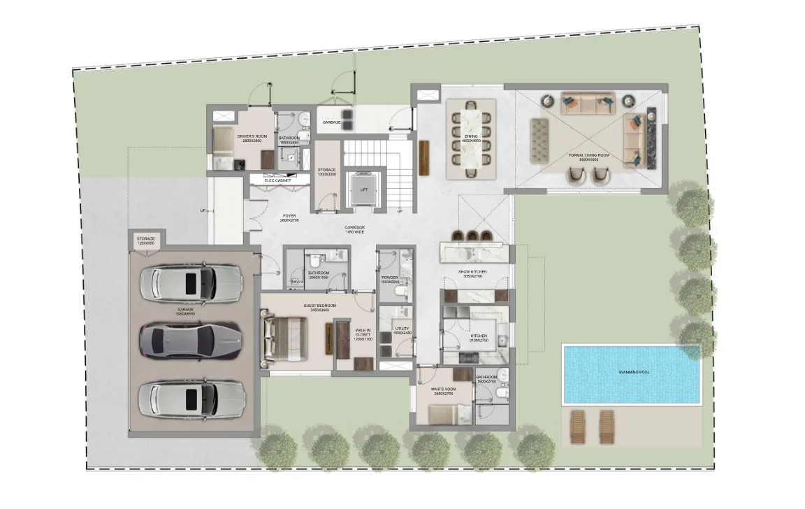 6 Bed floor plan