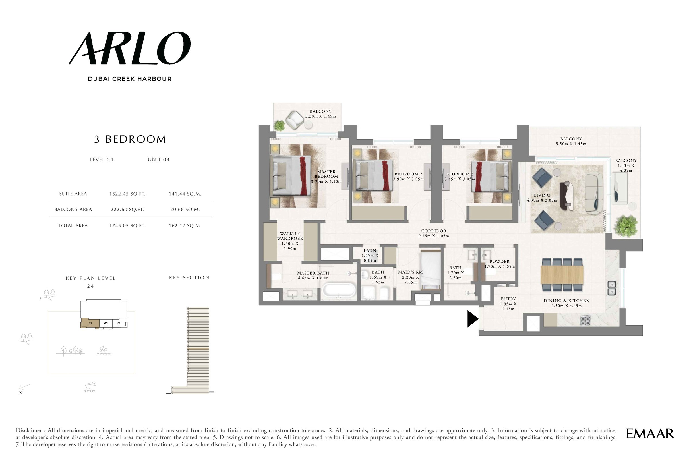 3BR - Lvl 24 - Unit 3 floor plan