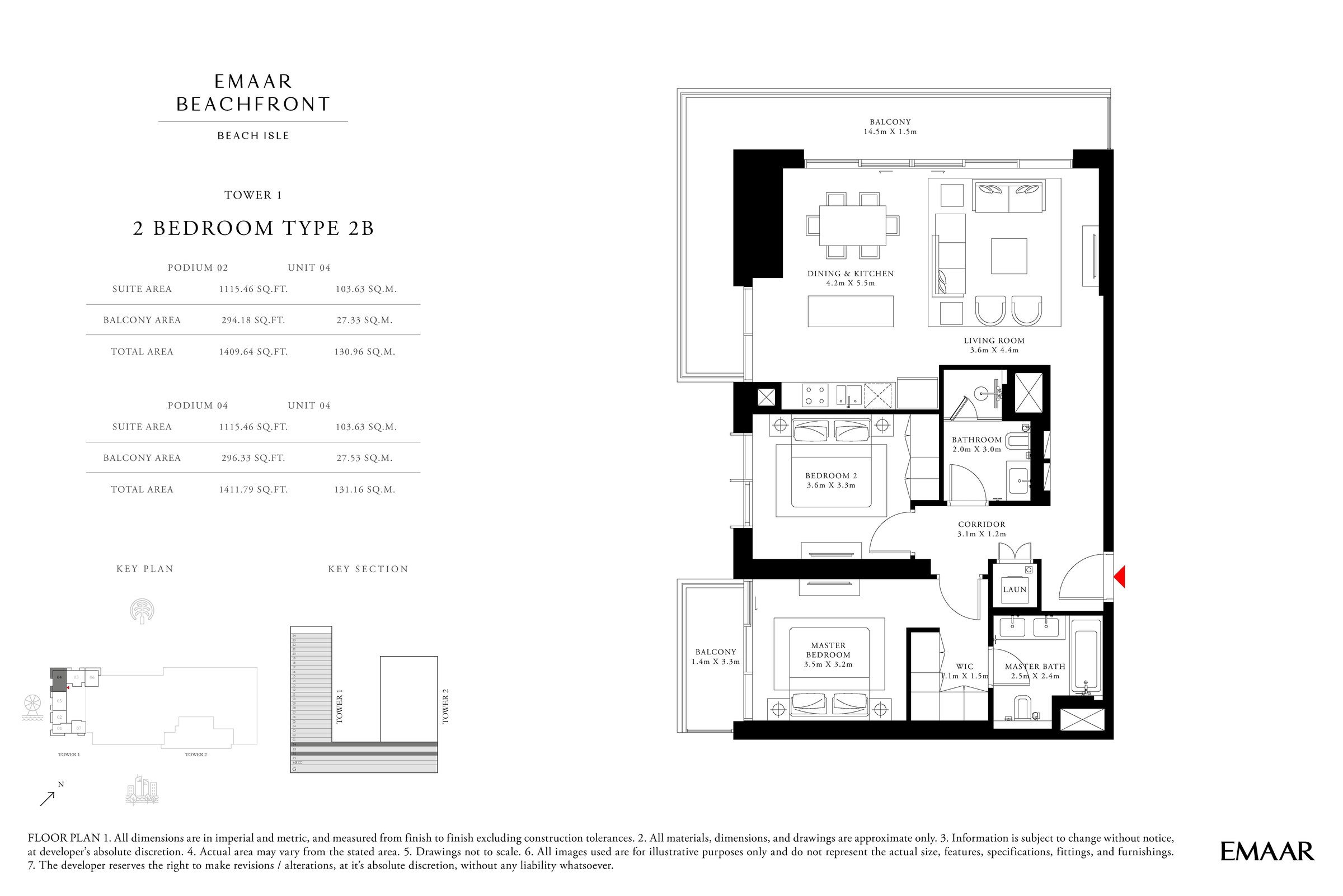 2 Bedroom floor plan