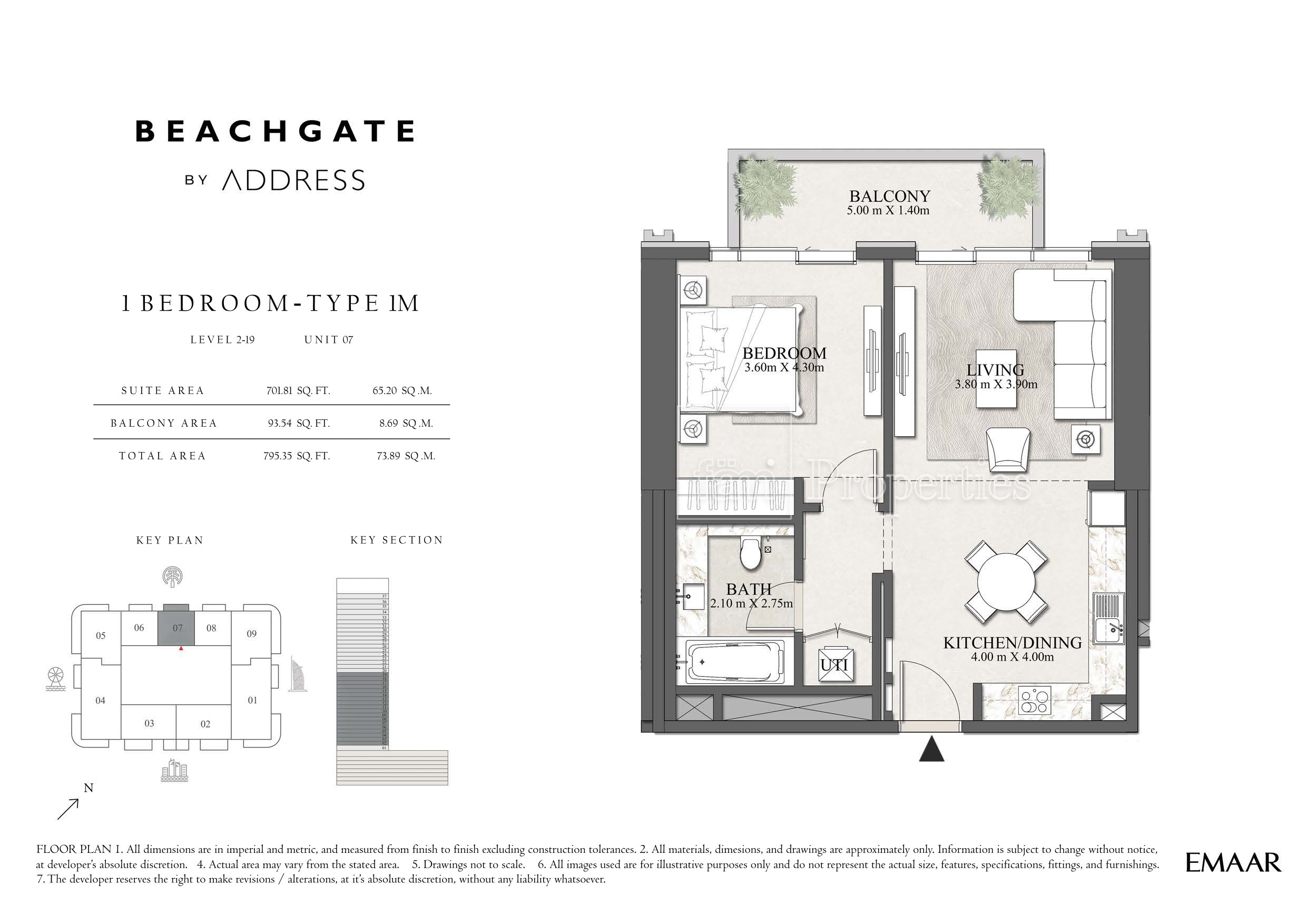 1 Bedroom floor plan