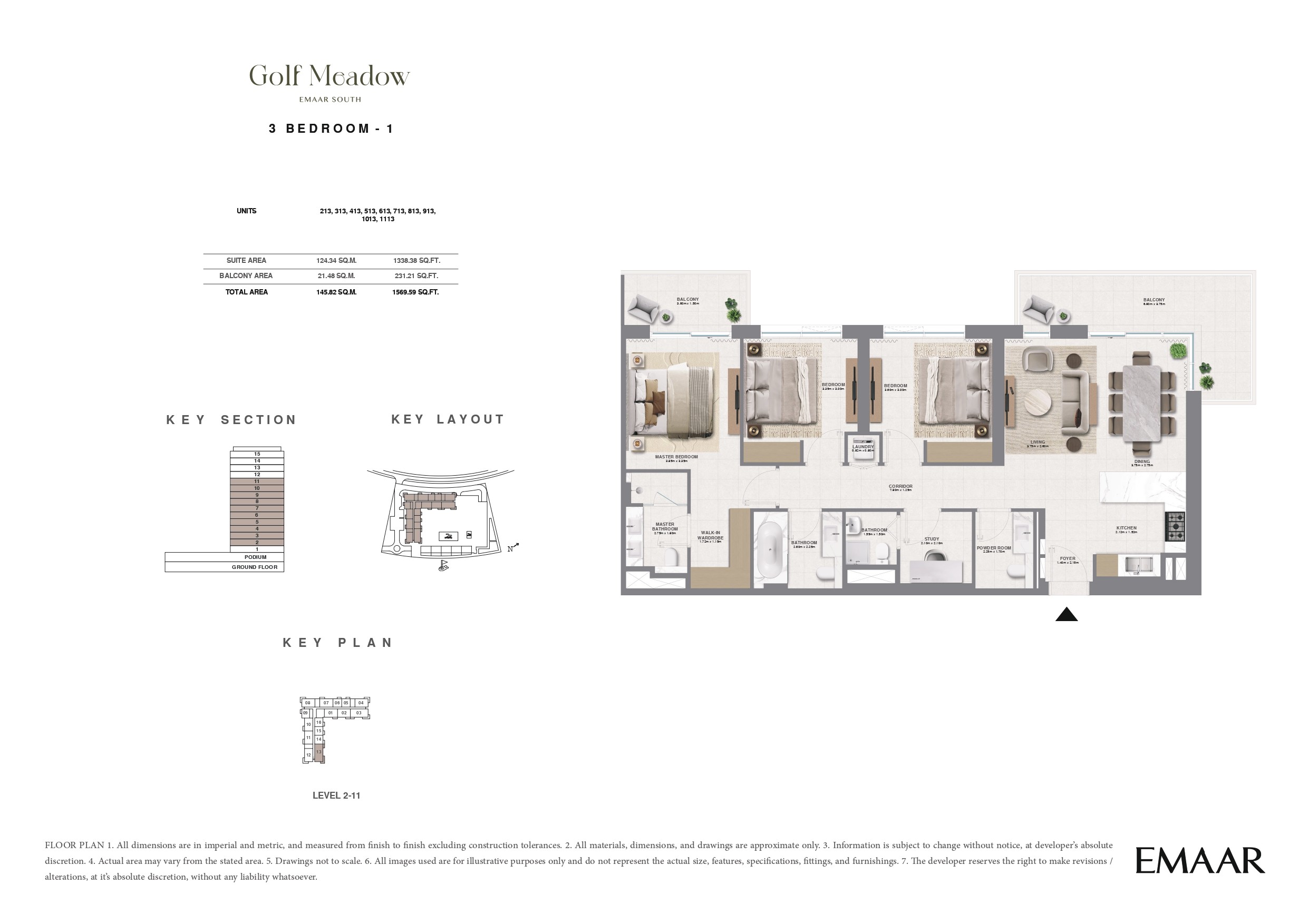 3 Bed floor plan