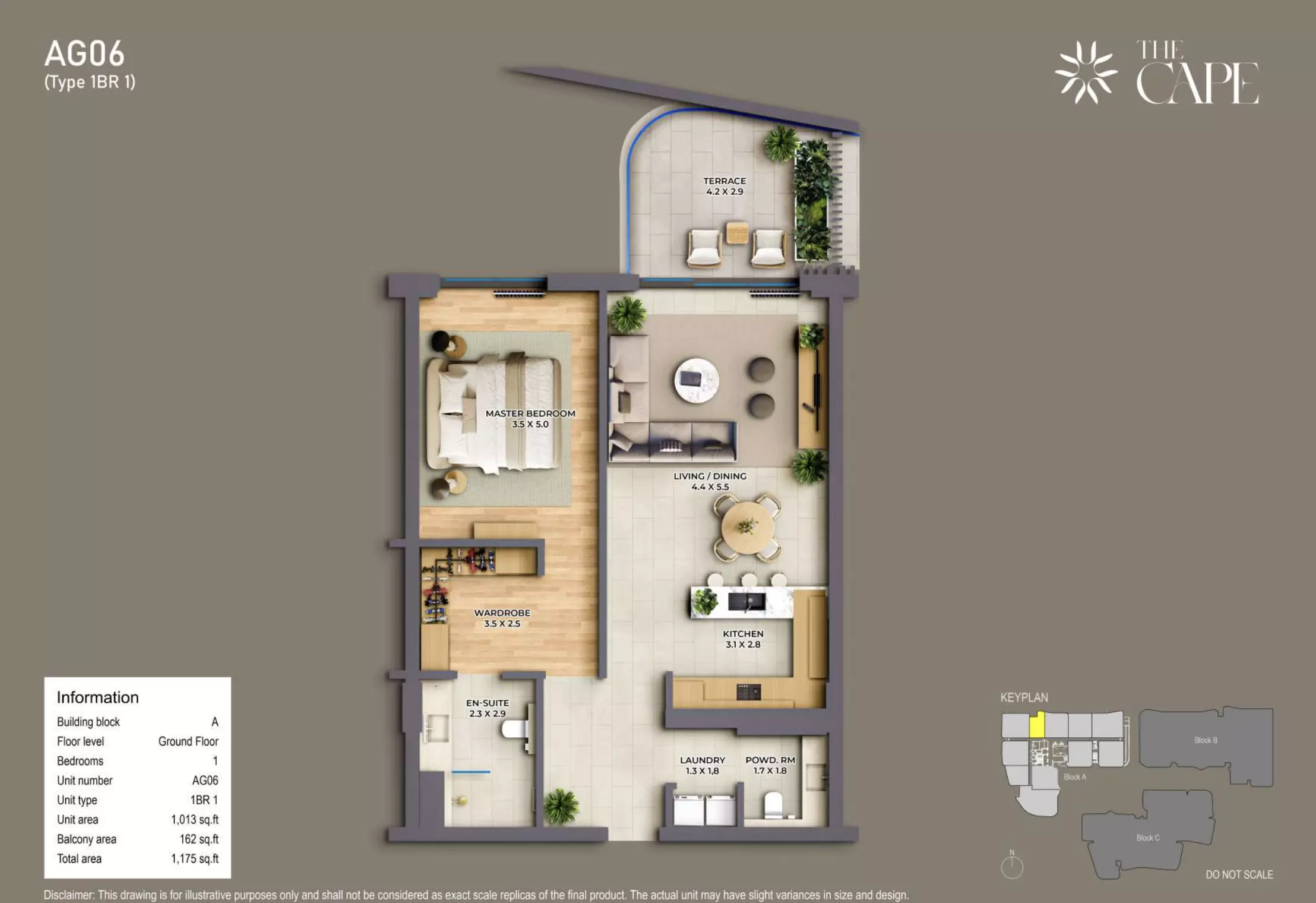 1 Bed floor plan