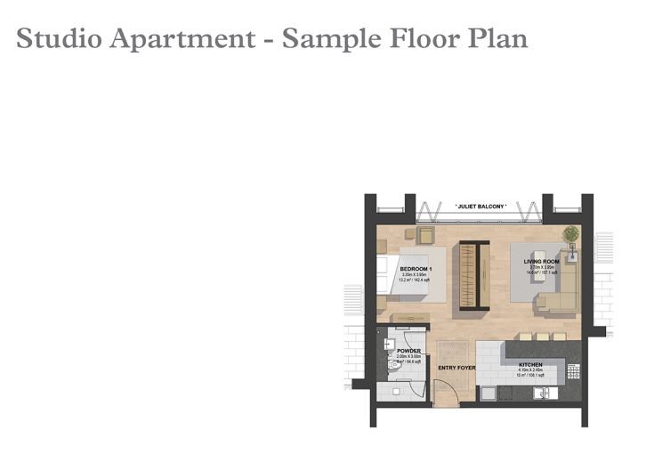 Studio Apartment floor plan
