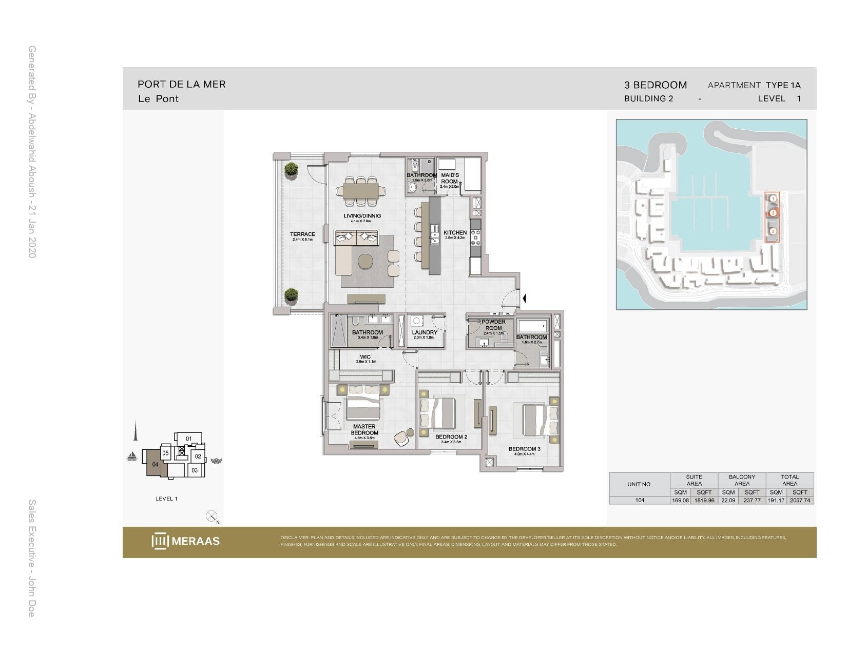 3 Bedroom floor plan