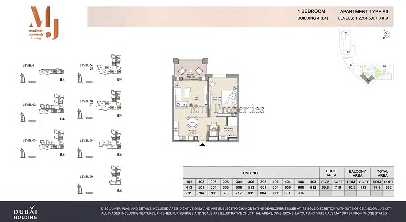 1 Bedroom floor plan