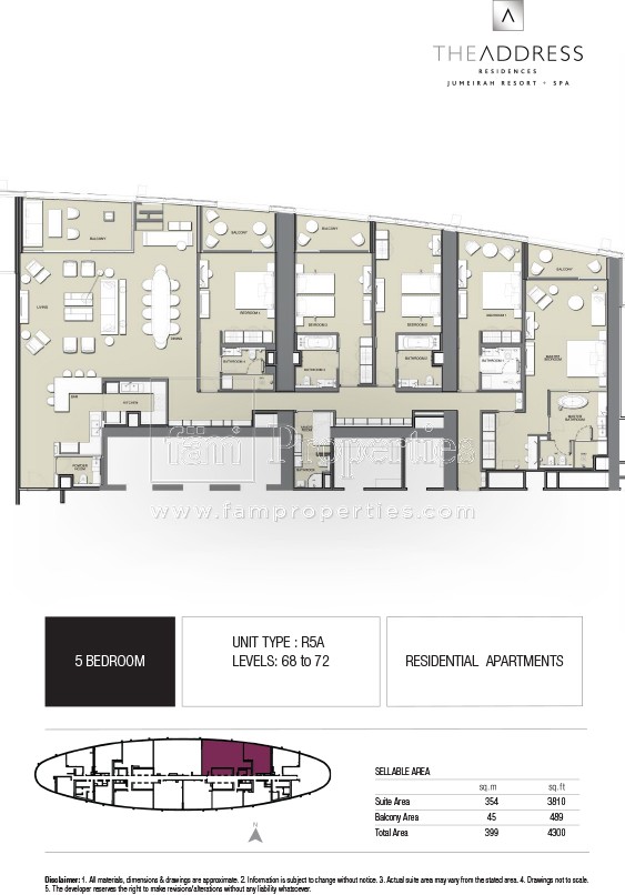 5 BD - R5A floor plan