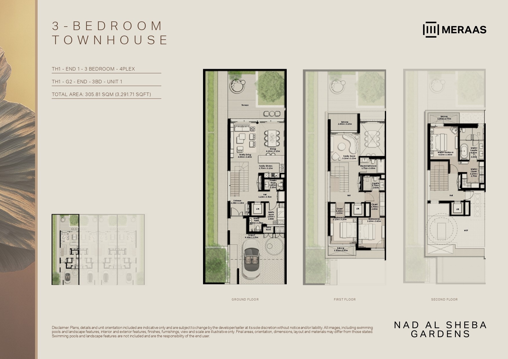 3 Bed floor plan