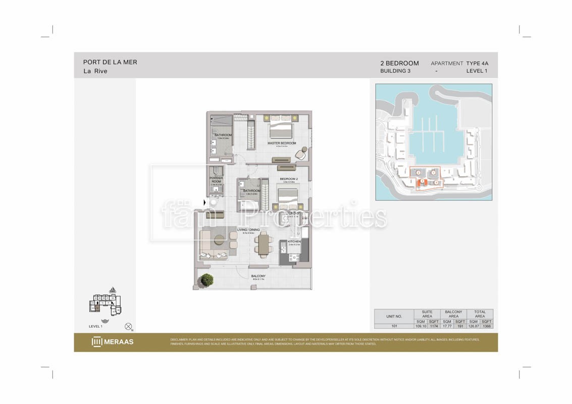 2 Bedroom floor plan